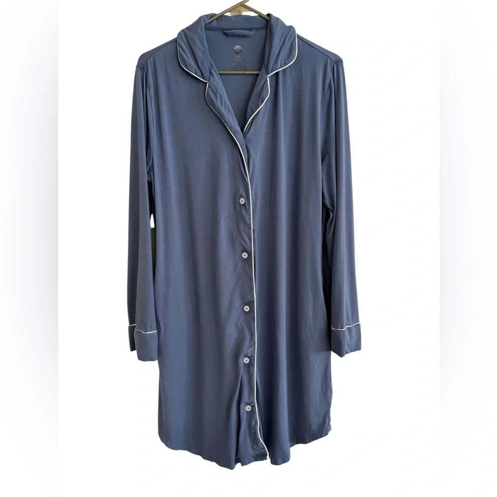 Kindred Bravely Maternity Clea Long Sleeve Postpartum Nightgown Blue- Medium - Picture 2 of 6